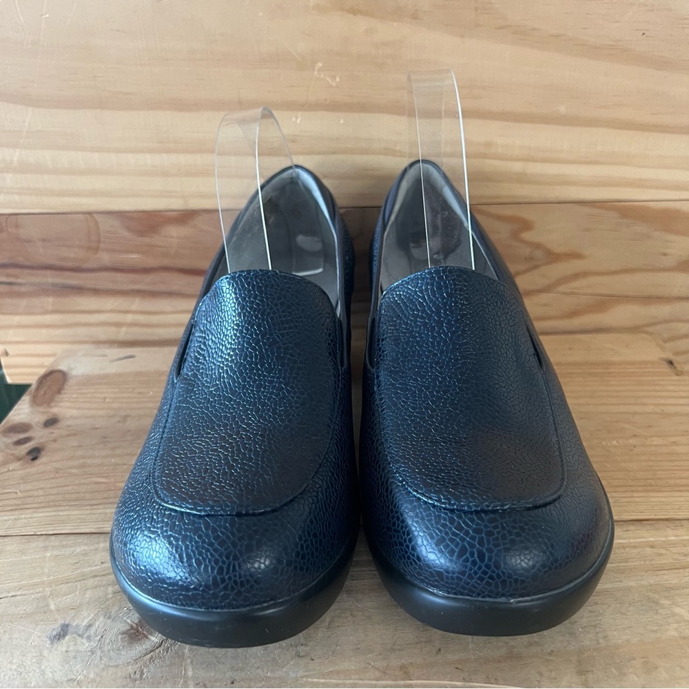 Alegria Emma Masonry Lightly Textured Navy Blue Leather Loafers size 40 - Picture 9 of 12